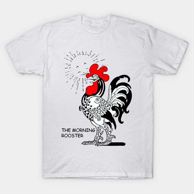 THE MORNING ROOSTER  Art Deco Fantastic Animals T-Shirt by BulganLumini